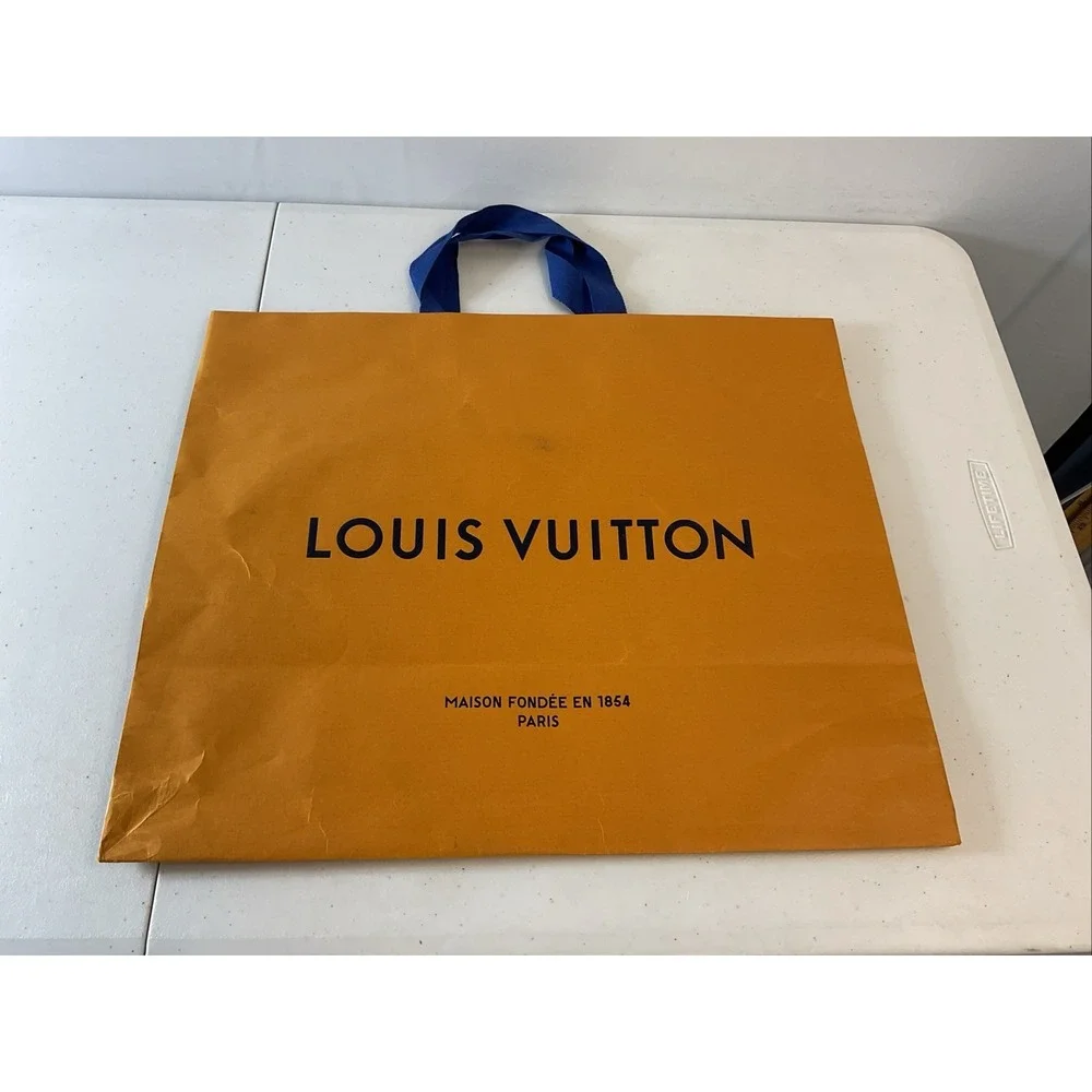 LOUIS VUITTON 19x16x9 Authentic Paper Gift/Shopping Bag Large Tote Orange